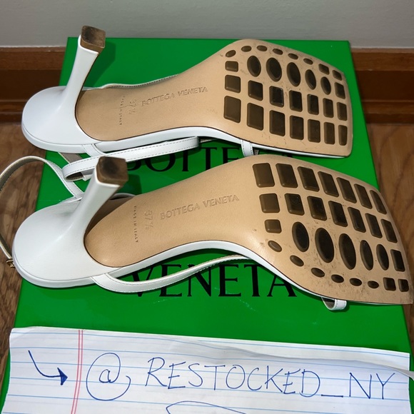Bottega Veneta white square-toe Stretch Sandal in size 37.5 - Picture 8 of 10
